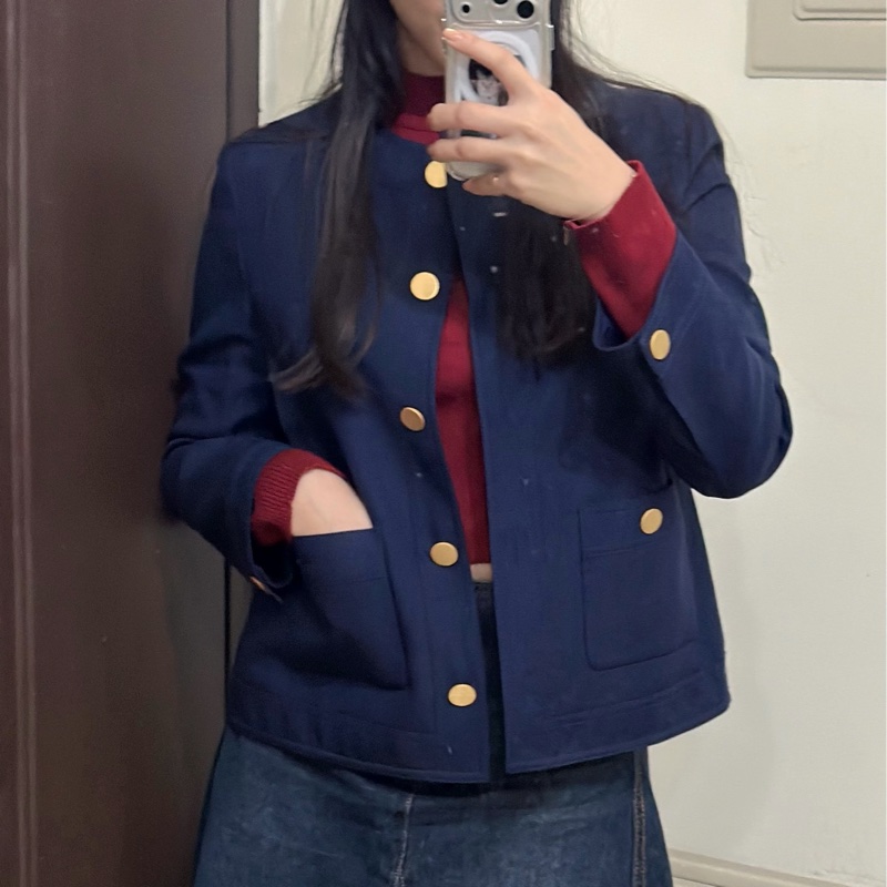 914intheair精品代購『全新閒置』Gucci 海軍藍金釦西裝外套-3