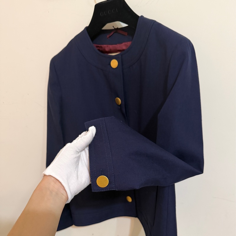 914intheair精品代購『全新閒置』Gucci 海軍藍金釦西裝外套-15