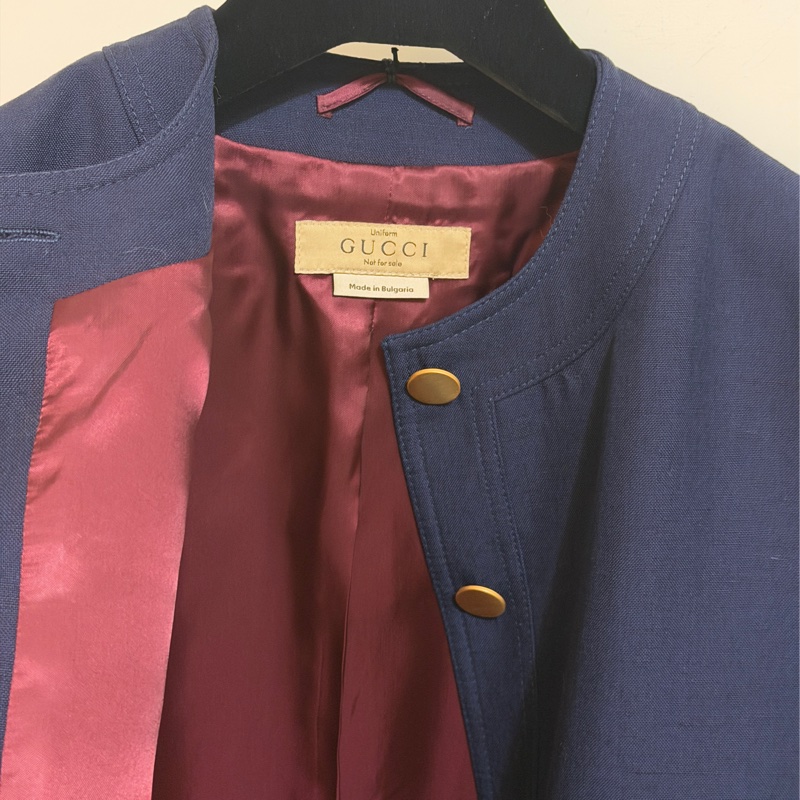 914intheair精品代購『全新閒置』Gucci 海軍藍金釦西裝外套-21