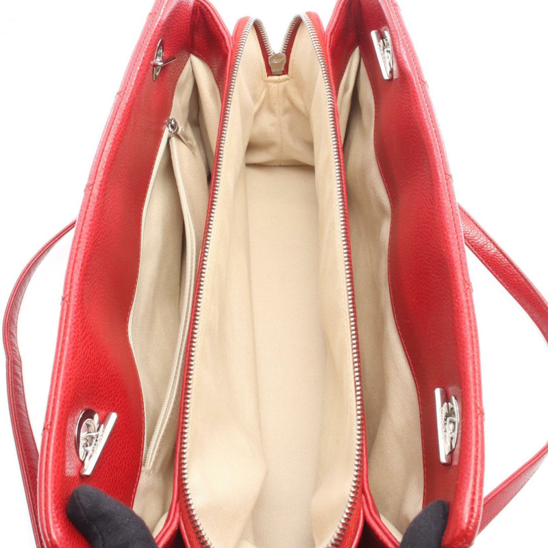 香奈兒手提包，手袋，小牛皮，女士，紅色-2