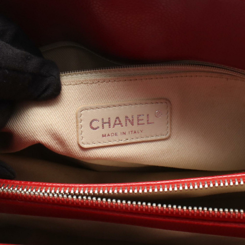 香奈兒手提包，手袋，小牛皮，女士，紅色-3