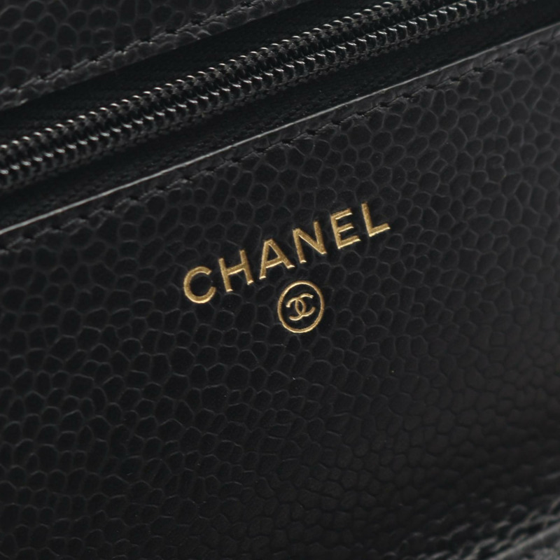 香奈兒 (CHANEL) 菱格紋小牛皮魚子醬皮革單背包，黑色，AP4241-3