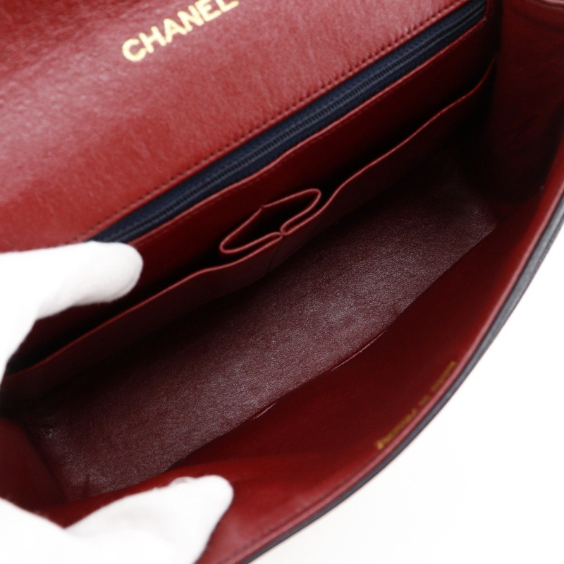 香奈兒 (CHANEL) Matelasse 鏈條肩背包，復古羊皮，黑色，A5，旋扣，女士-4