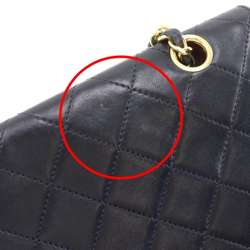 香奈兒 (CHANEL) Matelasse 鏈條肩背包，復古羊皮，黑色，A5，旋扣，女士-6