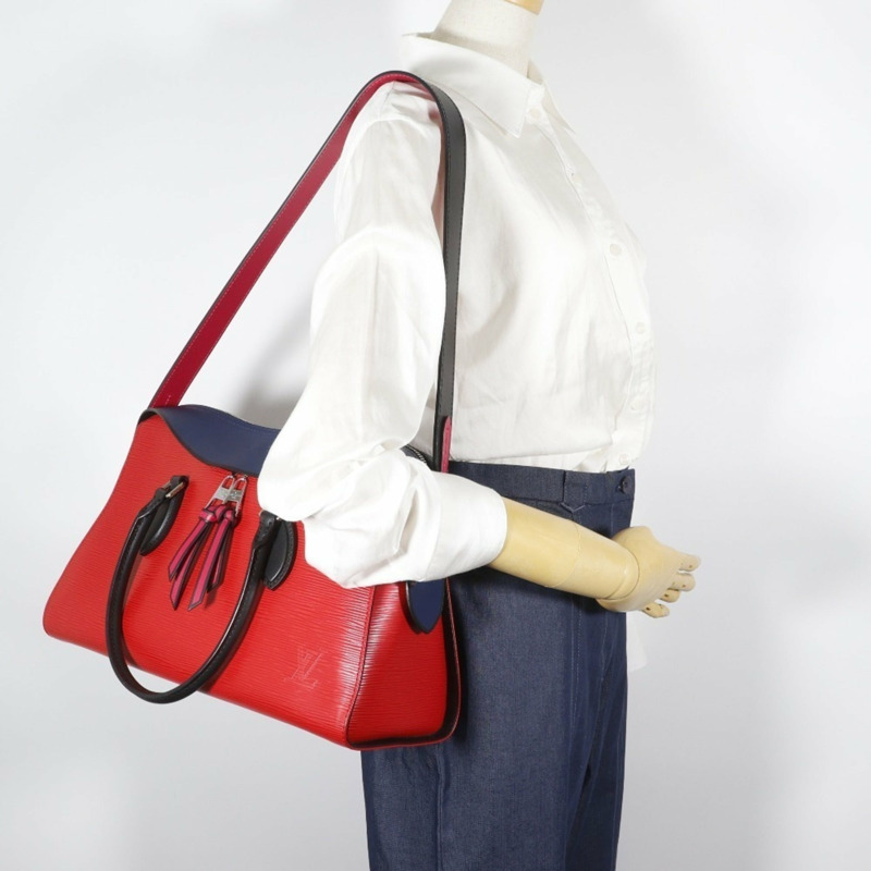 路易威登 Tuileries 手提包/雙肩包，M53544，Epi 皮革，2018 年款，紅/海軍藍，FL2128，雙肩包，A5 容量，雙拉鍊，女士款-19