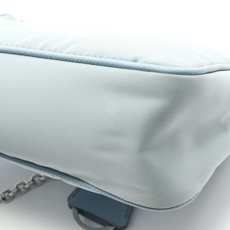 PRADA 2005 復刻版鏈條肩背包 1BH204 尼龍 Saffiano 皮革 二手-6