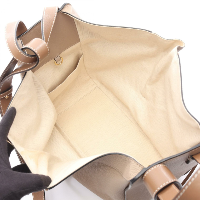 LOEWE Hammock 小號肩斜背包，皮革材質，米色/棕色，二手女款-2