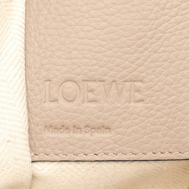 LOEWE Hammock 小號肩斜背包，皮革材質，米色/棕色，二手女款-3