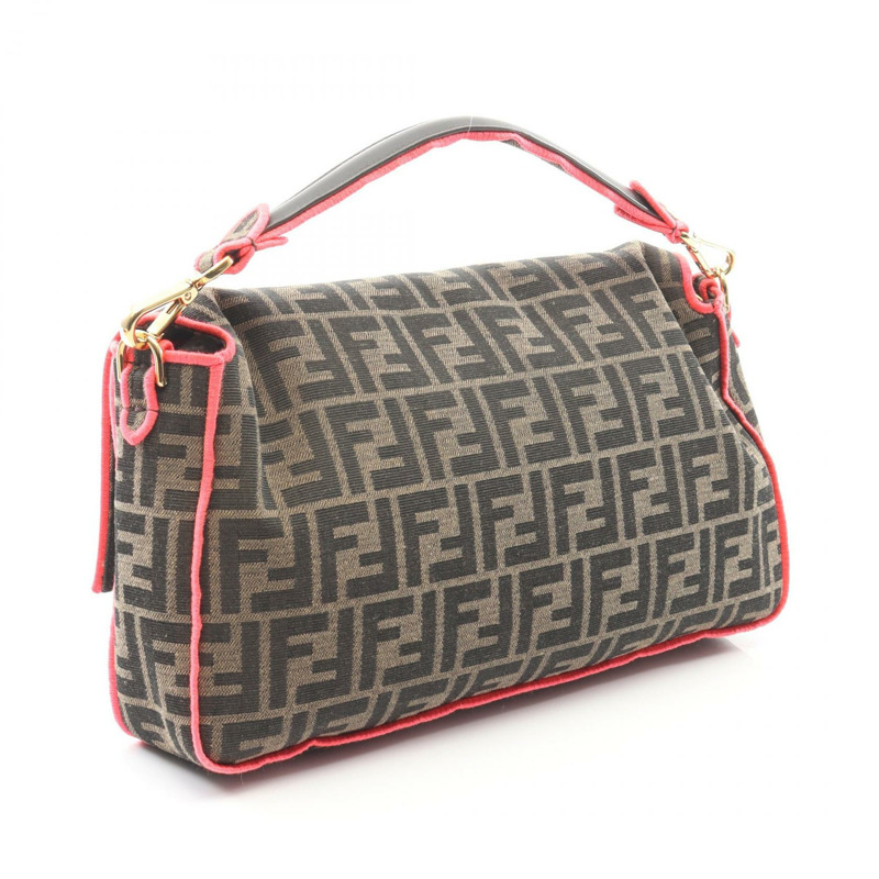 FENDI Mamma Zucca 兩用單肩手袋 8BR771 帆布皮革棕色二手-1