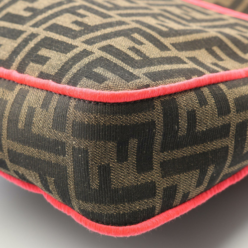 FENDI Mamma Zucca 兩用單肩手袋 8BR771 帆布皮革棕色二手-4