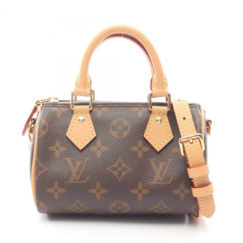 路易威登 Nano Speedy 單肩手提包 M81085 Monogram 帆布皮革二手