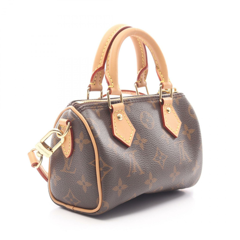 路易威登 Nano Speedy 單肩手提包 M81085 Monogram 帆布皮革二手-1