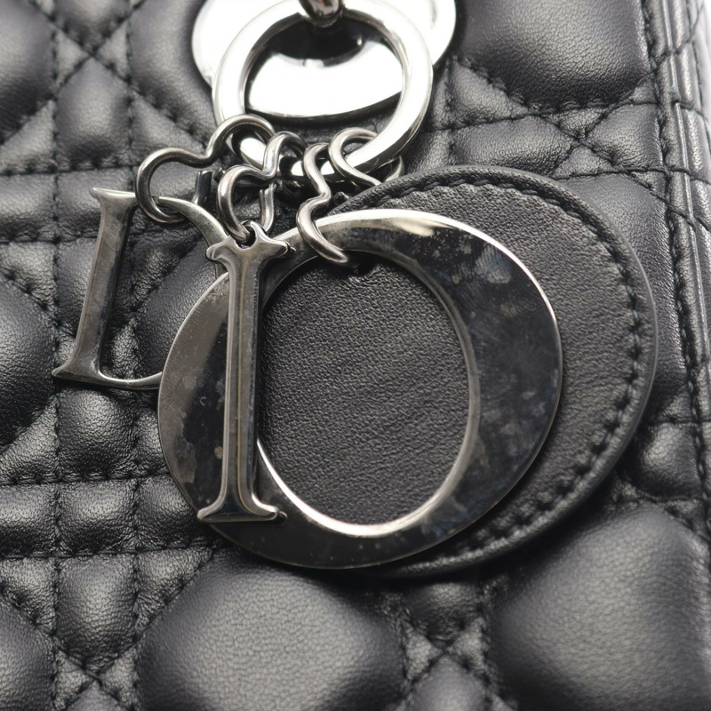 Dior LADY DIOR MY ABCDIOR 小號 Cannage 斜挎包，黑色真皮，二手-7