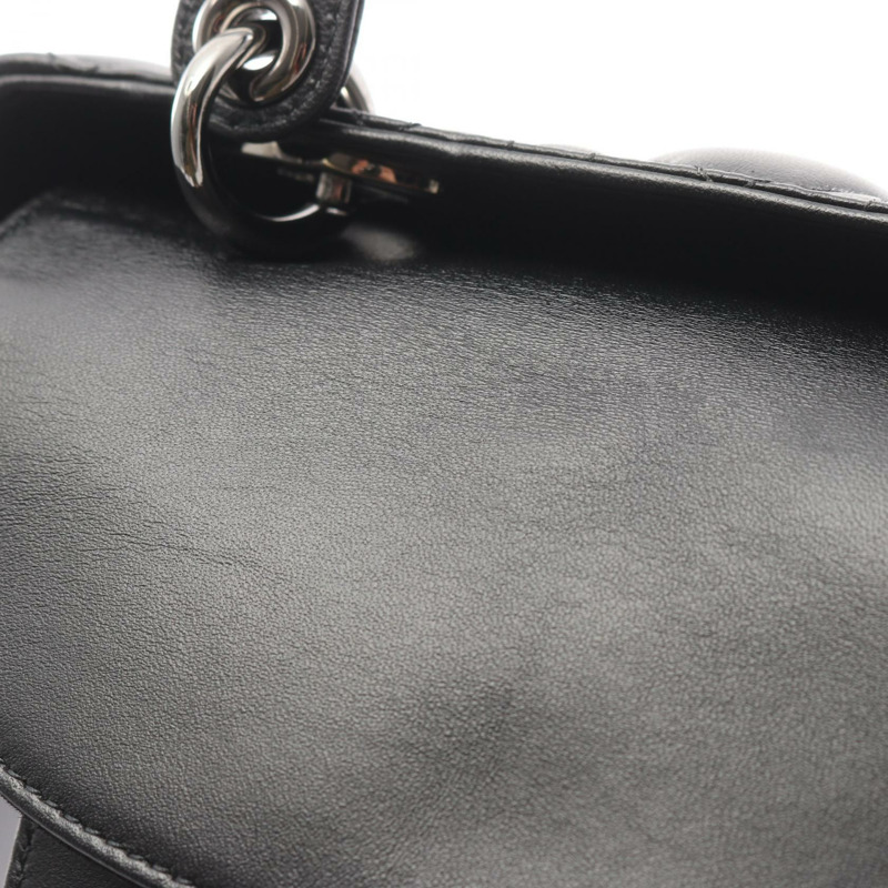 Dior LADY DIOR MY ABCDIOR 小號 Cannage 斜挎包，黑色真皮，二手-8