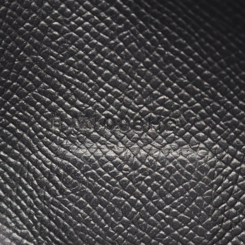 愛馬仕 Bearn Soufflet 雙折皮夾 B Epsom 皮革黑色二手女士 BKHW-5