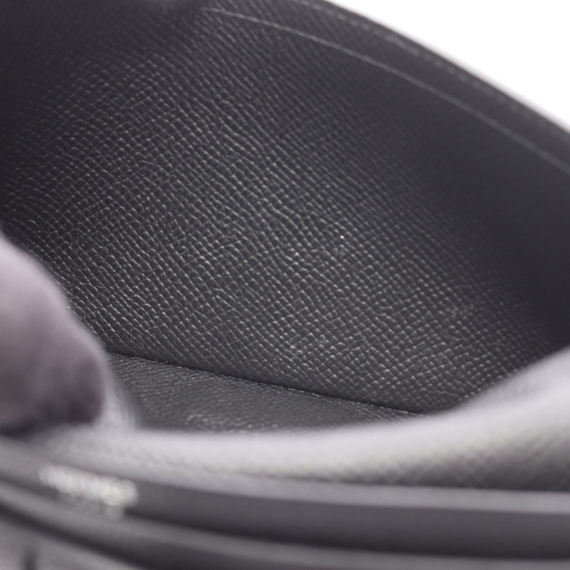 愛馬仕 Bearn Soufflet 雙折皮夾 B Epsom 皮革黑色二手女士 BKHW-6