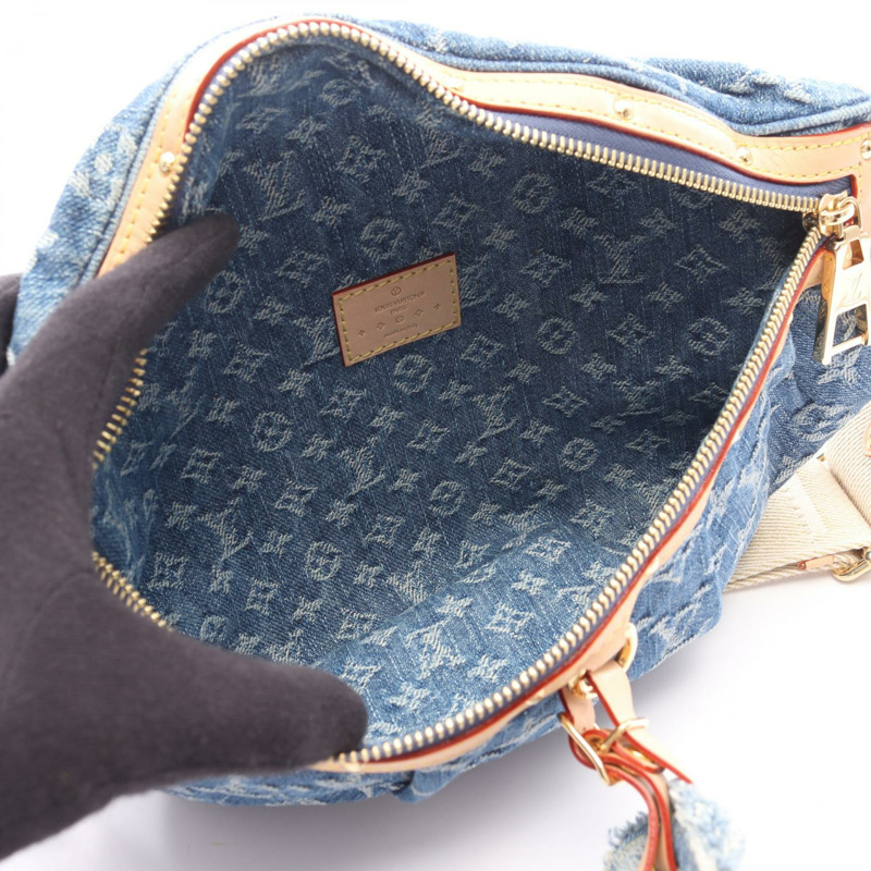 路易威登高腰臀包 M46837 Monogram 牛仔皮革藍色-2