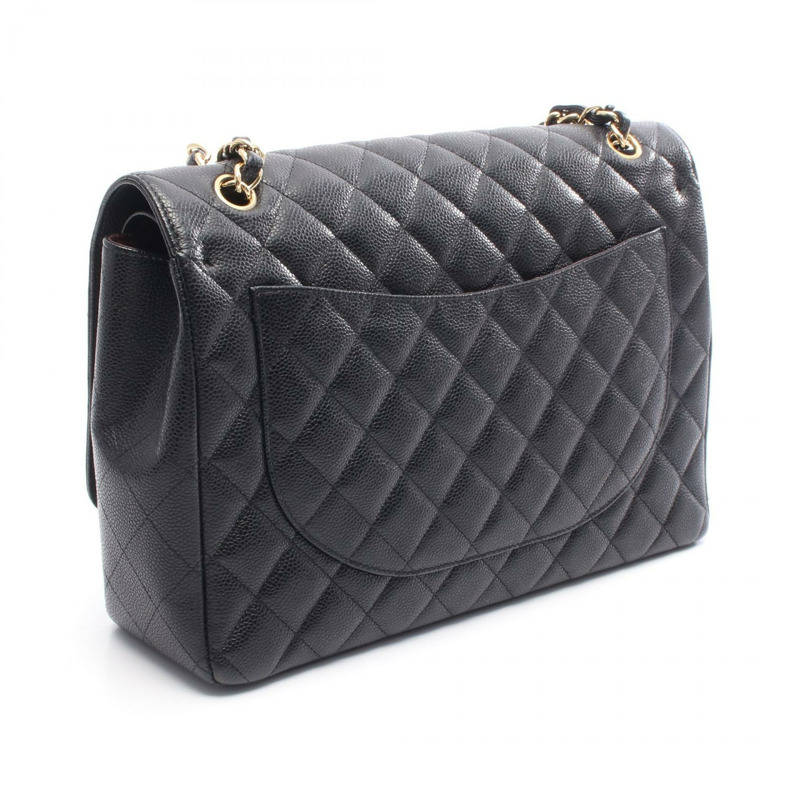 香奈兒 Jumbo Matelasse 34 肩背包 A47600 粒面小牛皮 黑色 二手 金色五金 CC-1