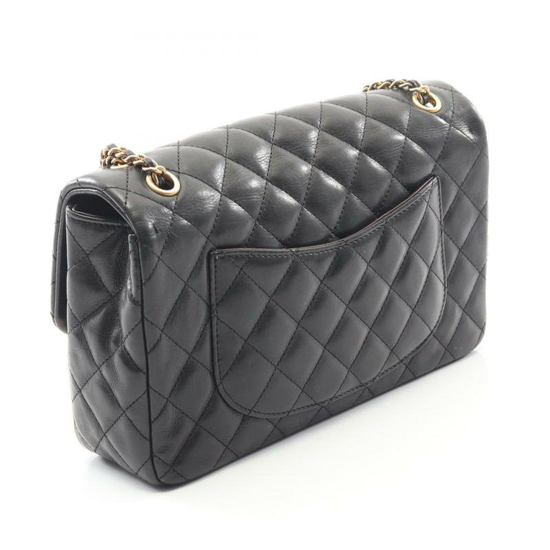 香奈兒 (CHANEL) Matelasse 單肩包 A944495 羊皮黑二手金色五金 CC-1