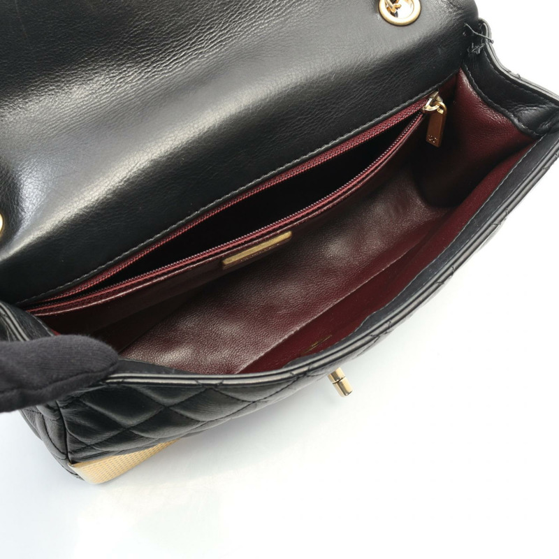 香奈兒 (CHANEL) Matelasse 單肩包 A944495 羊皮黑二手金色五金 CC-2
