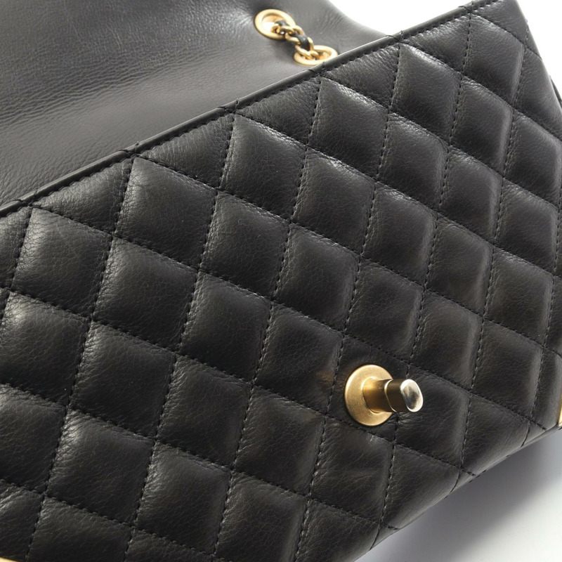 香奈兒 (CHANEL) Matelasse 單肩包 A944495 羊皮黑二手金色五金 CC-6