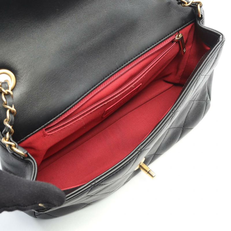 香奈兒 (CHANEL) 絎縫單肩手提包 AS1358 羊皮 黑色 二手 金色五金-2