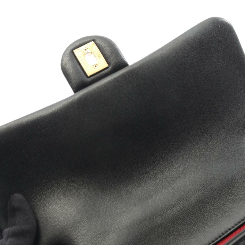 香奈兒 (CHANEL) 絎縫單肩手提包 AS1358 羊皮 黑色 二手 金色五金-6