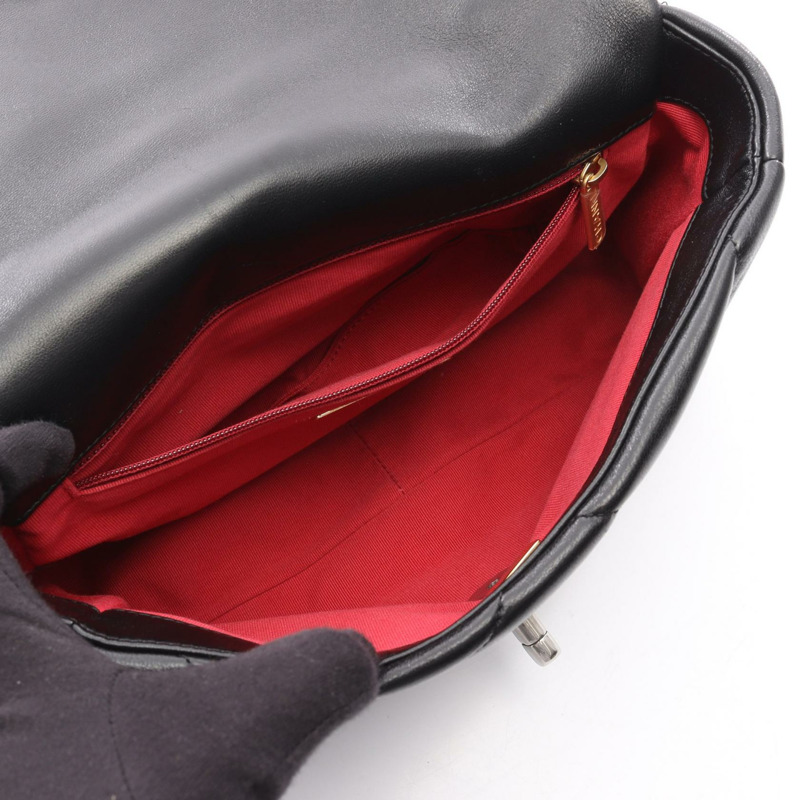 香奈兒 19 dix-neuf Matelasse 鏈條肩背包 AS1160 黑色皮革 二手 女士-2