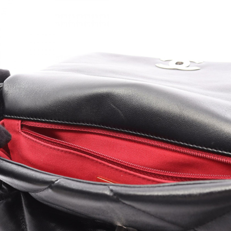 香奈兒 19 dix-neuf Matelasse 鏈條肩背包 AS1160 黑色皮革 二手 女士-5