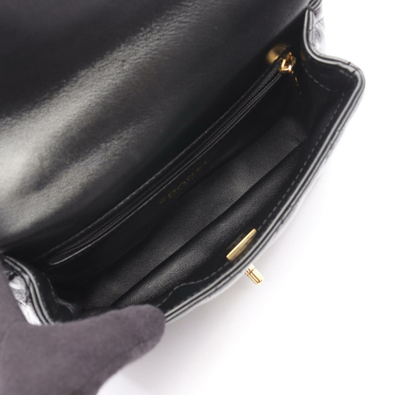 香奈兒 (CHANEL) Matelasse 小號頂部手柄鏈條肩背斜挎包，皮革材質，二手-2