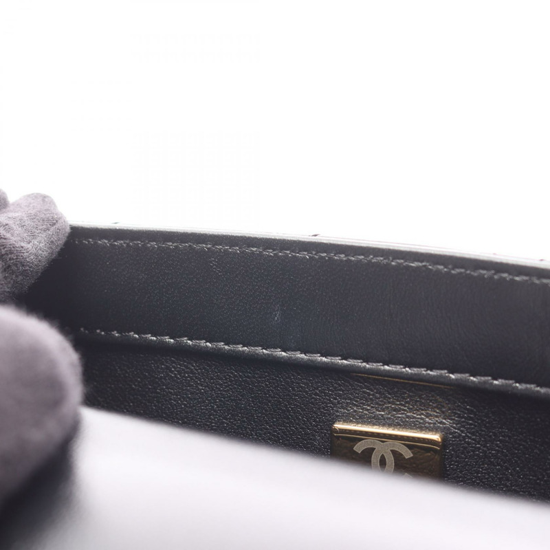 香奈兒 (CHANEL) Matelasse 小號頂部手柄鏈條肩背斜挎包，皮革材質，二手-5