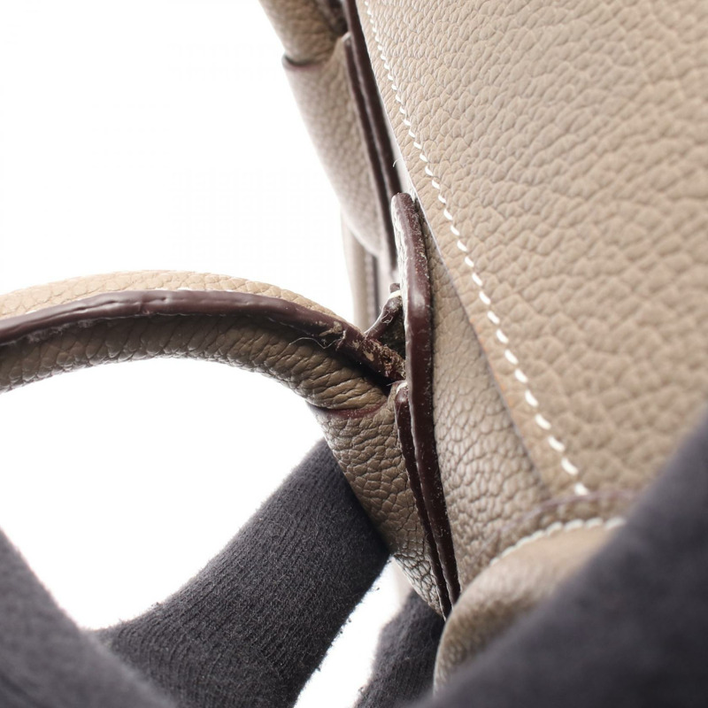 CELINE Luggage Micro Shopper 手提包 189793 皮革 米色 二手 女士-10