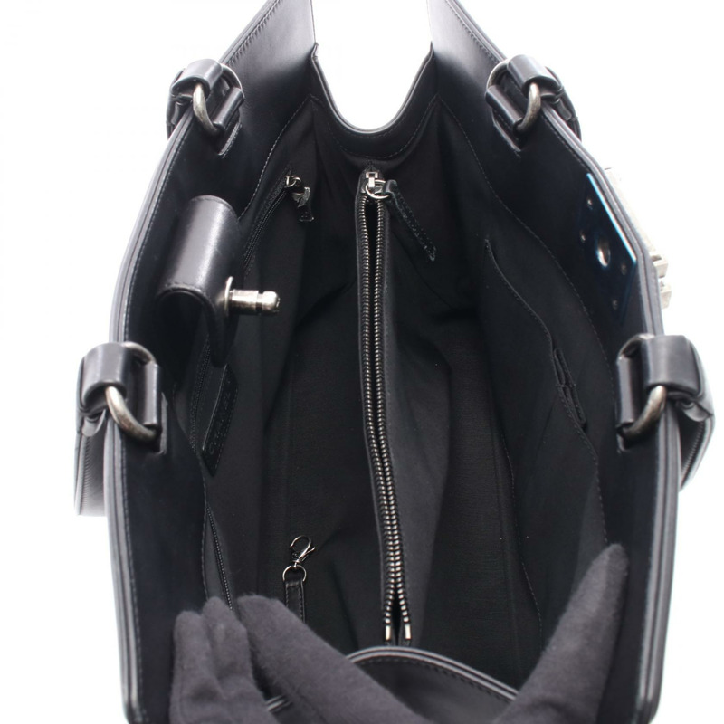 香奈兒 Boy Chanel 大號絎縫手提包 A92773 黑色皮革 SHW 二手 CC-2