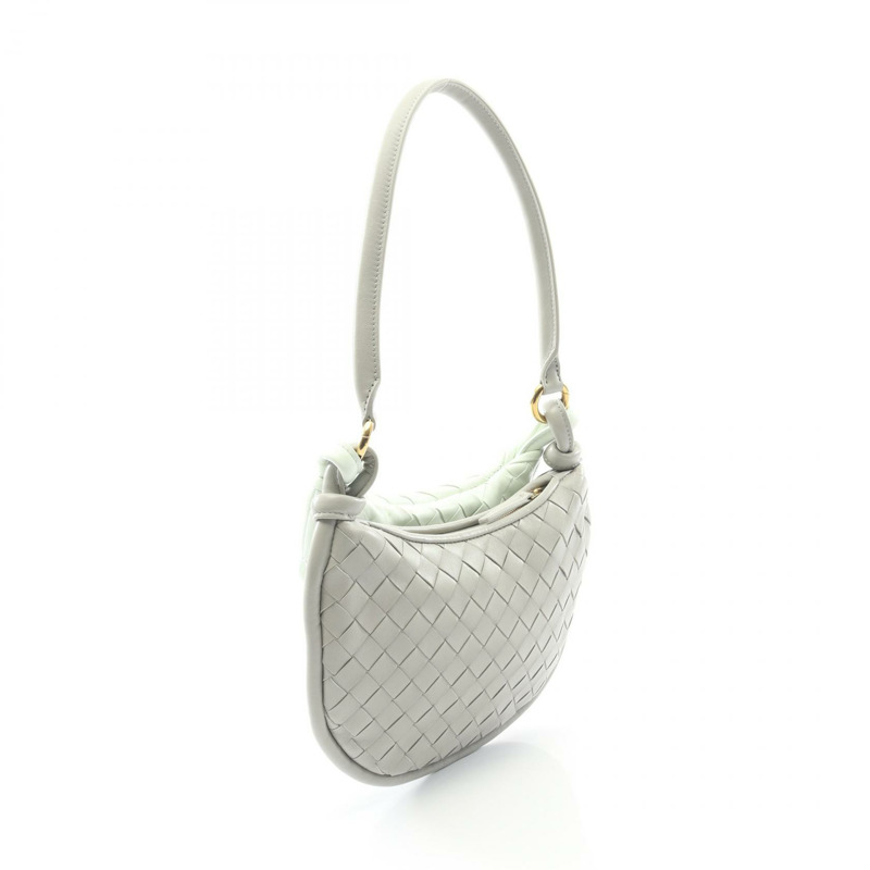 BOTTEGA VENETA 小號 Gemelli Intrecciato 單肩包 776764 皮革 灰色 二手-1
