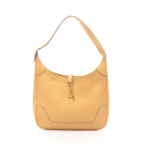 愛馬仕 Trim 35 肩背包，Clemence 皮革，黃色 Jaune，二手，女士，K GHW