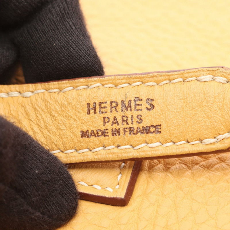 愛馬仕 Trim 35 肩背包，Clemence 皮革，黃色 Jaune，二手，女士，K GHW-3