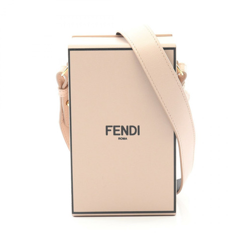 FENDI Box 斜背包單肩包 8BT339 皮革 粉紅色 二手 女士