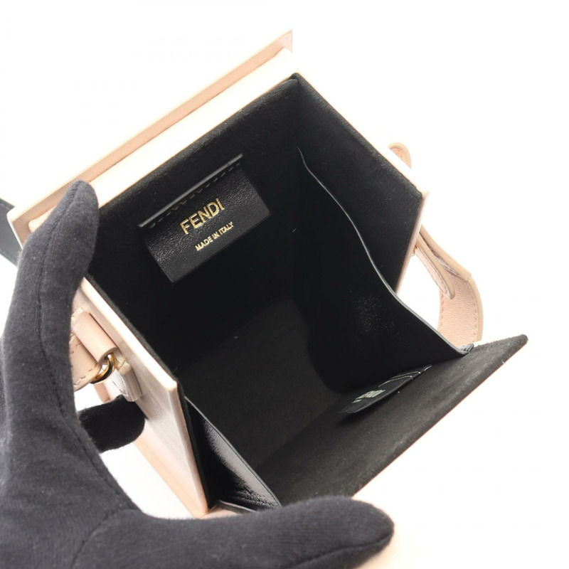 FENDI Box 斜背包單肩包 8BT339 皮革 粉紅色 二手 女士-2