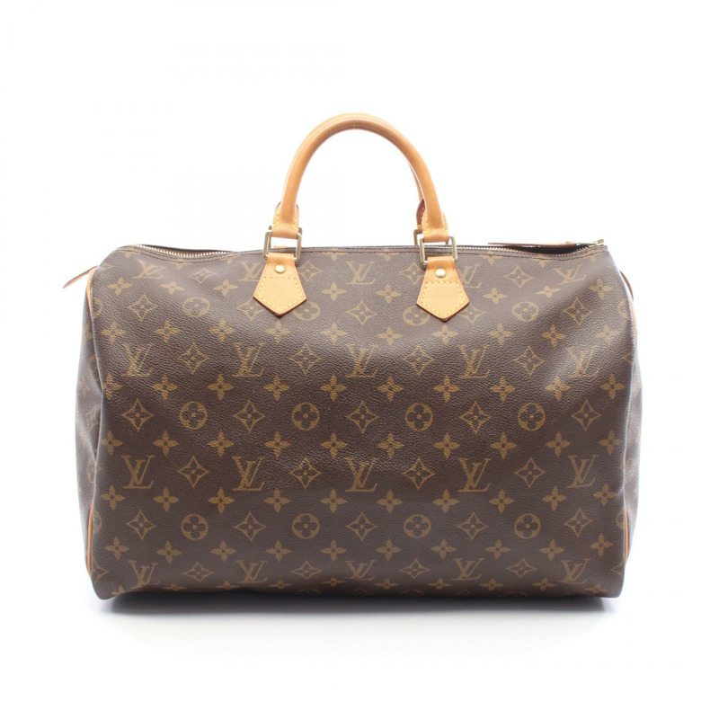 路易威登 Speedy 40 手提包 M41522 Monogram 帆布皮革棕色二手女士-0