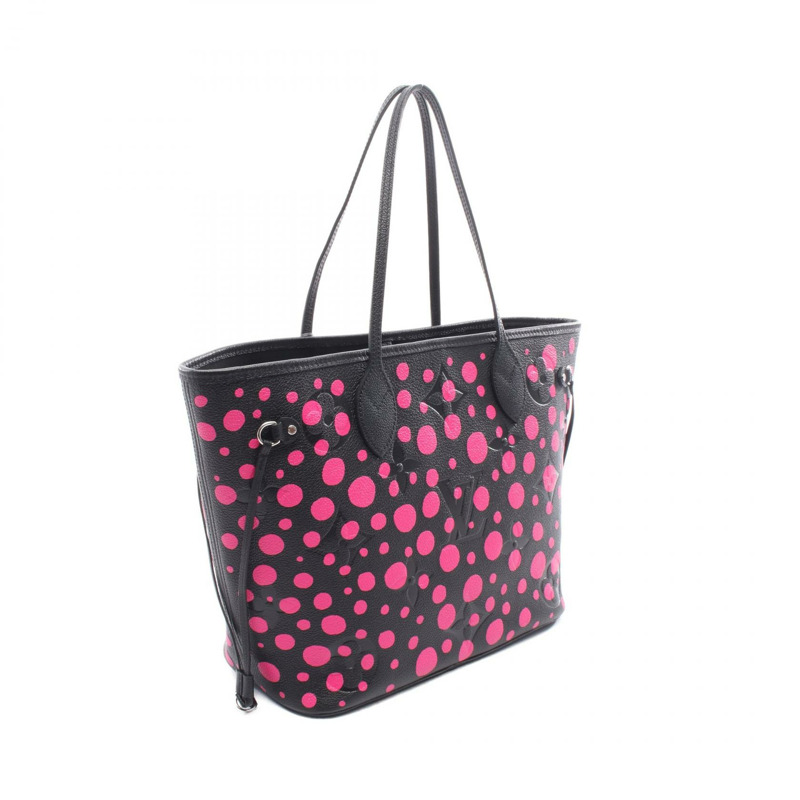 路易威登 x YK Neverfull MM 手提包 M46419 Monogram empreinte 黑色粉紅色 LV-1