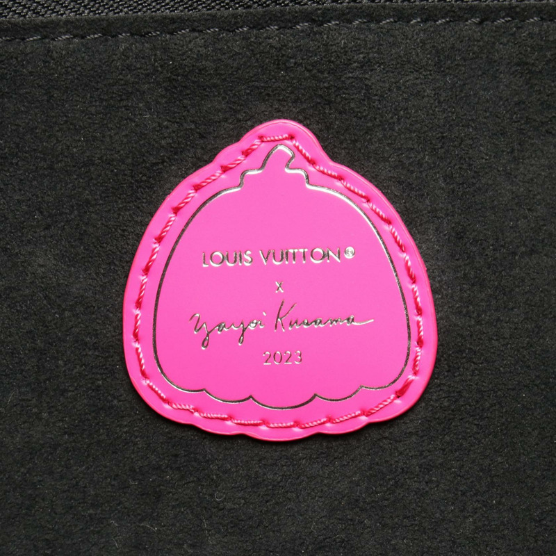 路易威登 x YK Neverfull MM 手提包 M46419 Monogram empreinte 黑色粉紅色 LV-3