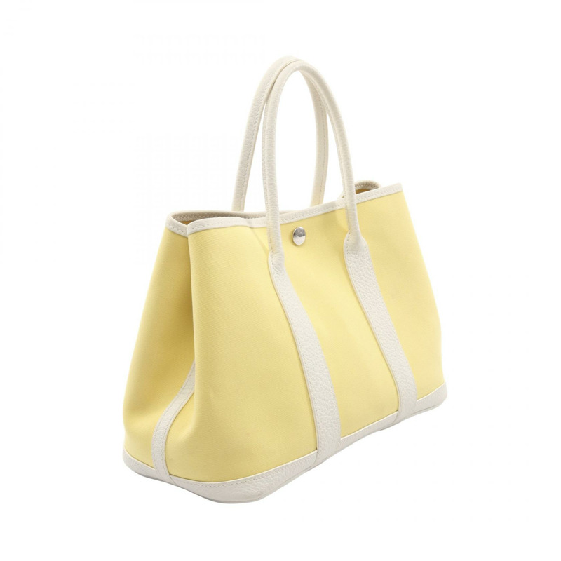HERMES 花園派對 TPM 托特包 R Toile officier Negonda White Soufre SHW-1