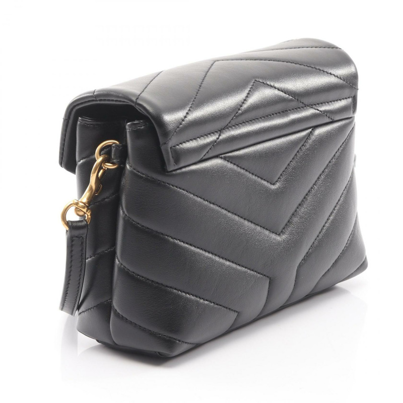 SAINT LAURENT PARIS LOULOU TOY 單肩斜背包 678401 黑色皮革 二手-1