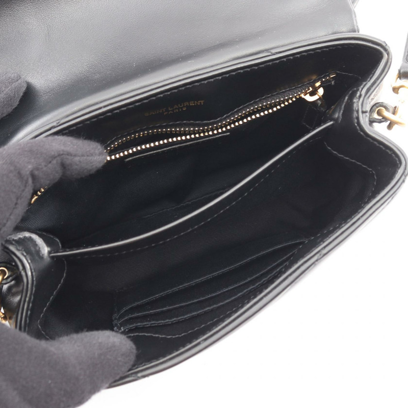 SAINT LAURENT PARIS LOULOU TOY 單肩斜背包 678401 黑色皮革 二手-2