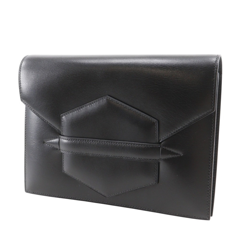 愛馬仕 Hermès Fako 手拿包，Box 小牛皮，1992 年，黑色，A5，翻蓋，女士-1