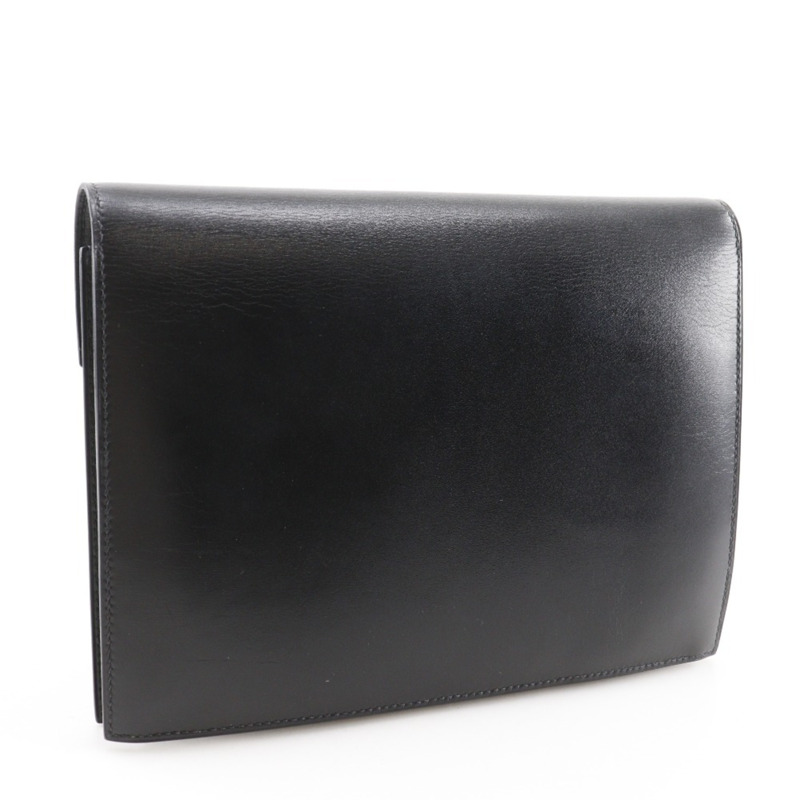 愛馬仕 Hermès Fako 手拿包，Box 小牛皮，1992 年，黑色，A5，翻蓋，女士-2