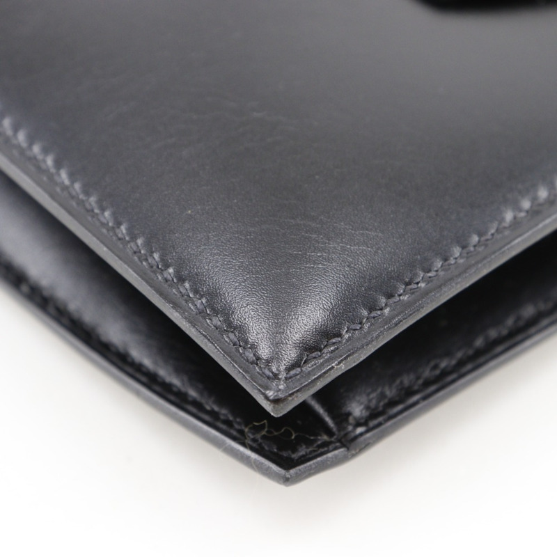 愛馬仕 Hermès Fako 手拿包，Box 小牛皮，1992 年，黑色，A5，翻蓋，女士-3