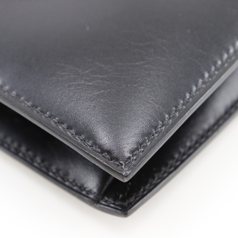 愛馬仕 Hermès Fako 手拿包，Box 小牛皮，1992 年，黑色，A5，翻蓋，女士-4