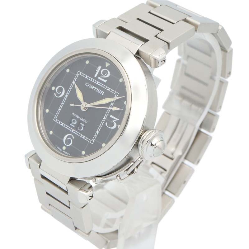 黒色錶盤 不鏽鋼 Pasha C 腕錶【Cartier 卡地亞】 W31053M7-1
