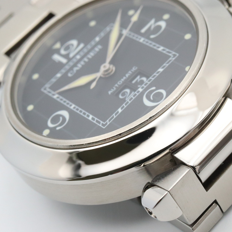 黒色錶盤 不鏽鋼 Pasha C 腕錶【Cartier 卡地亞】 W31053M7-8